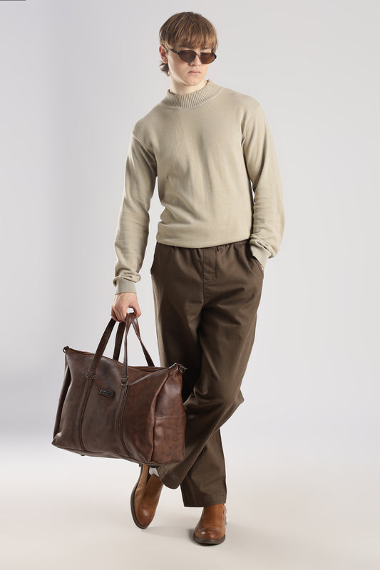 Linen Loose Fit Pant Camel Brown