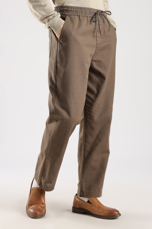 Linen Loose Fit Pant Camel Brown