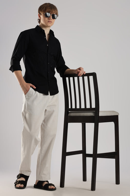 Linen Loose Fit Pant Light Grey