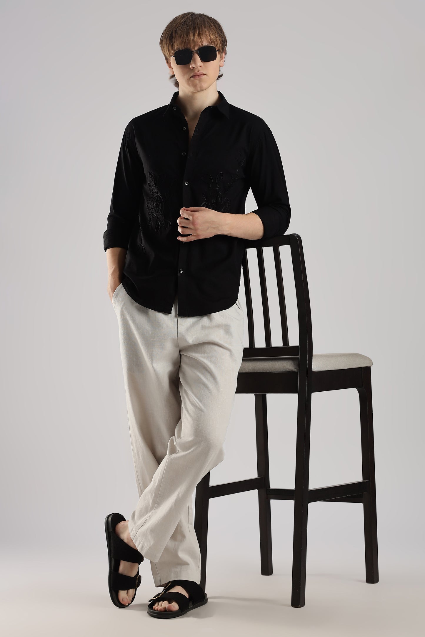 Linen Loose Fit Pant Light Grey