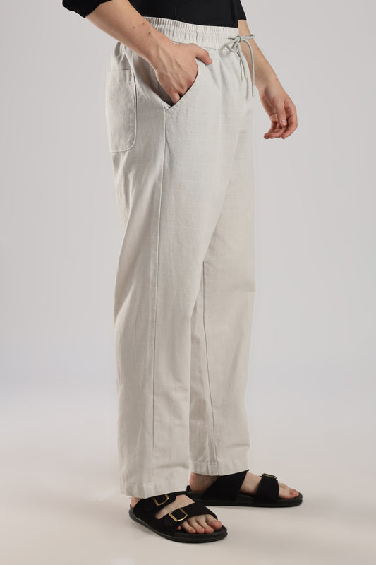 Linen Loose Fit Pant Light Grey
