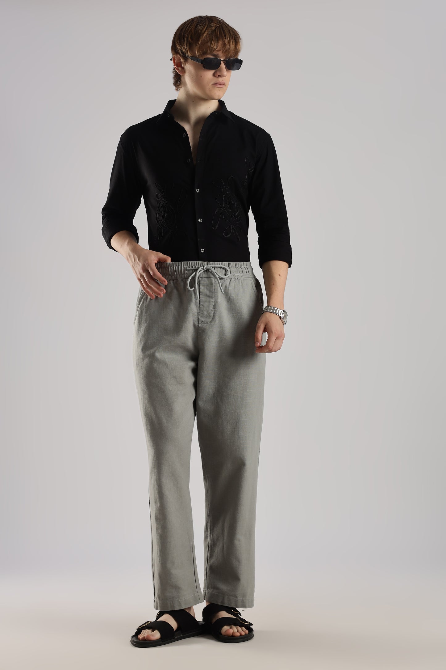 Linen Loose Fit Pant Grey