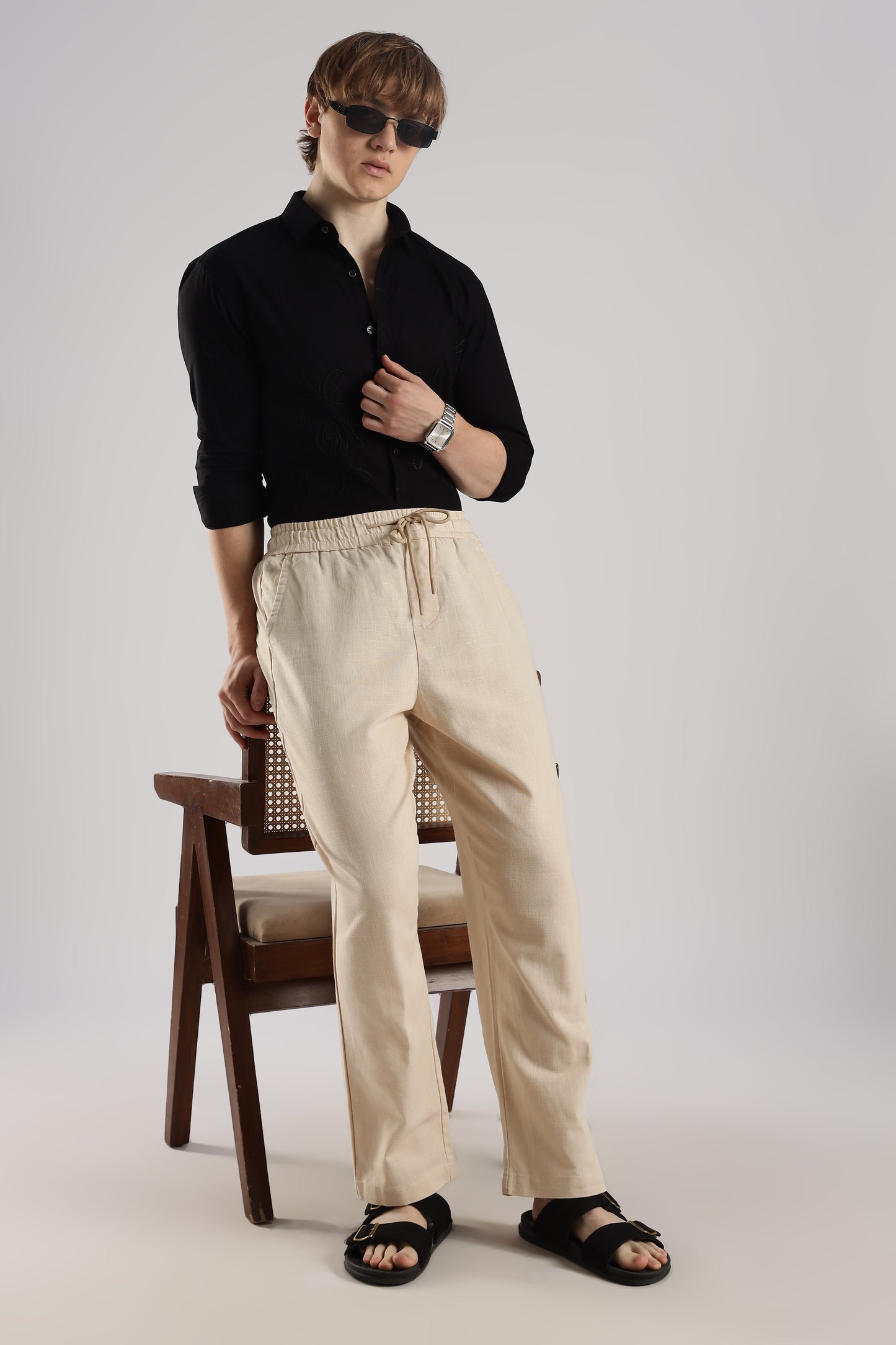Linen Loose Fit Pant Light Beige