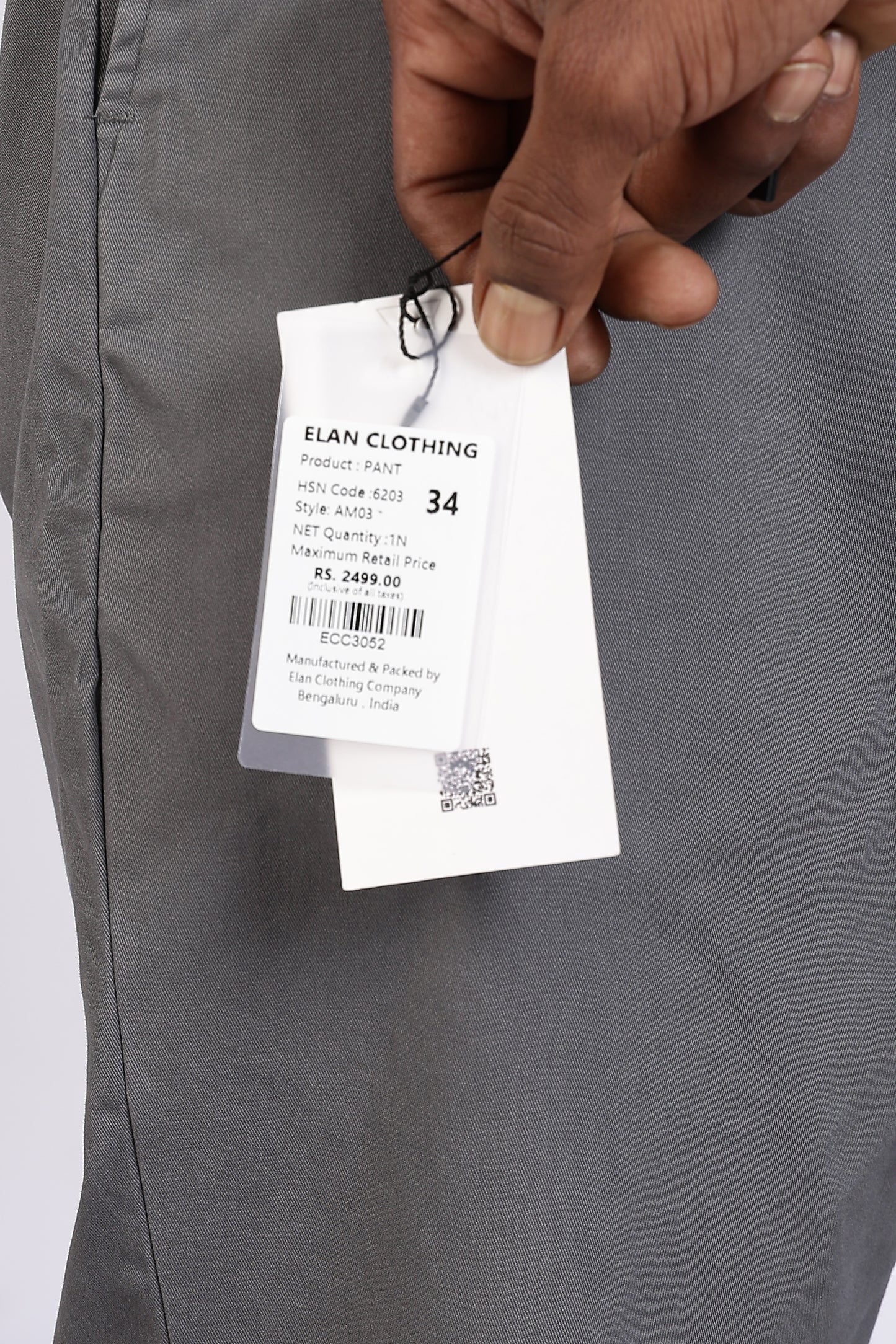 Cotton Chinos Pant Dark Grey