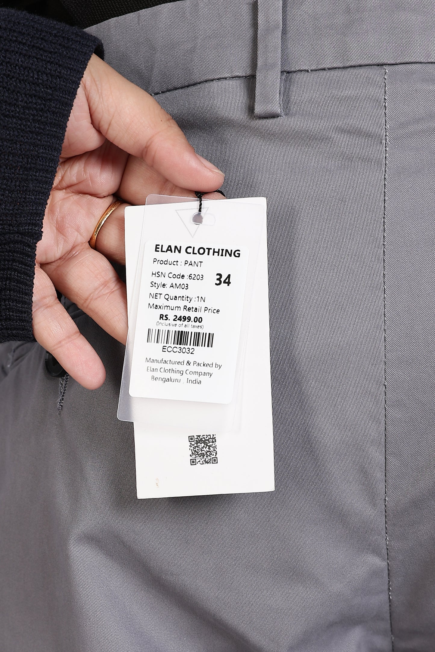 Cotton Chinos Pant Steel Grey