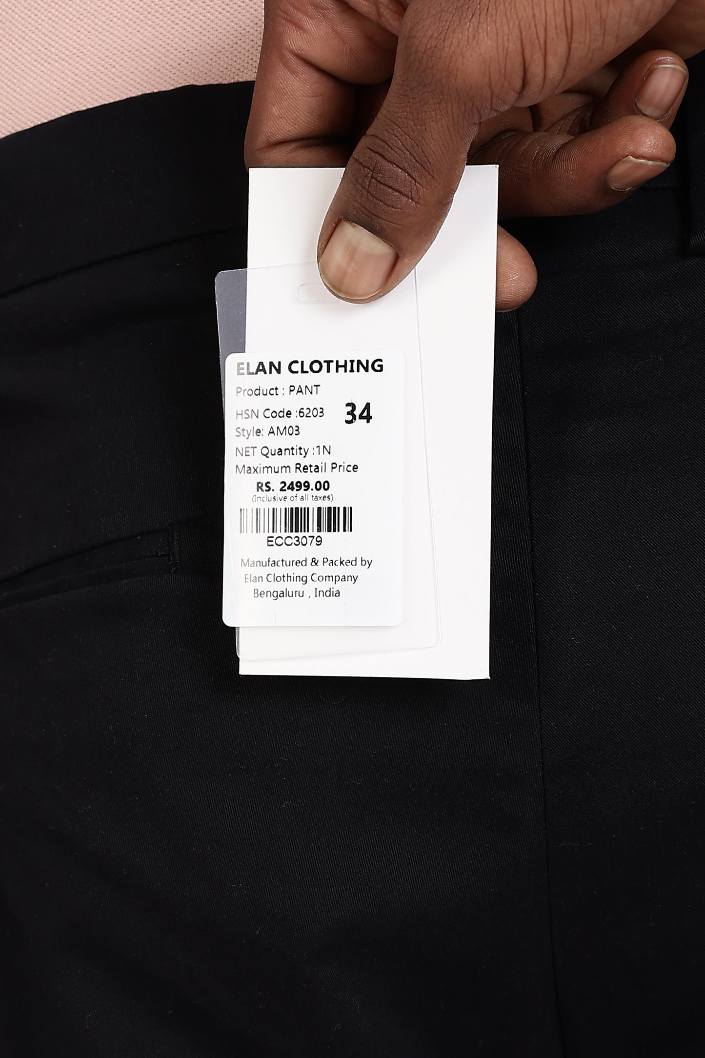 Cotton Chinos Pant Black