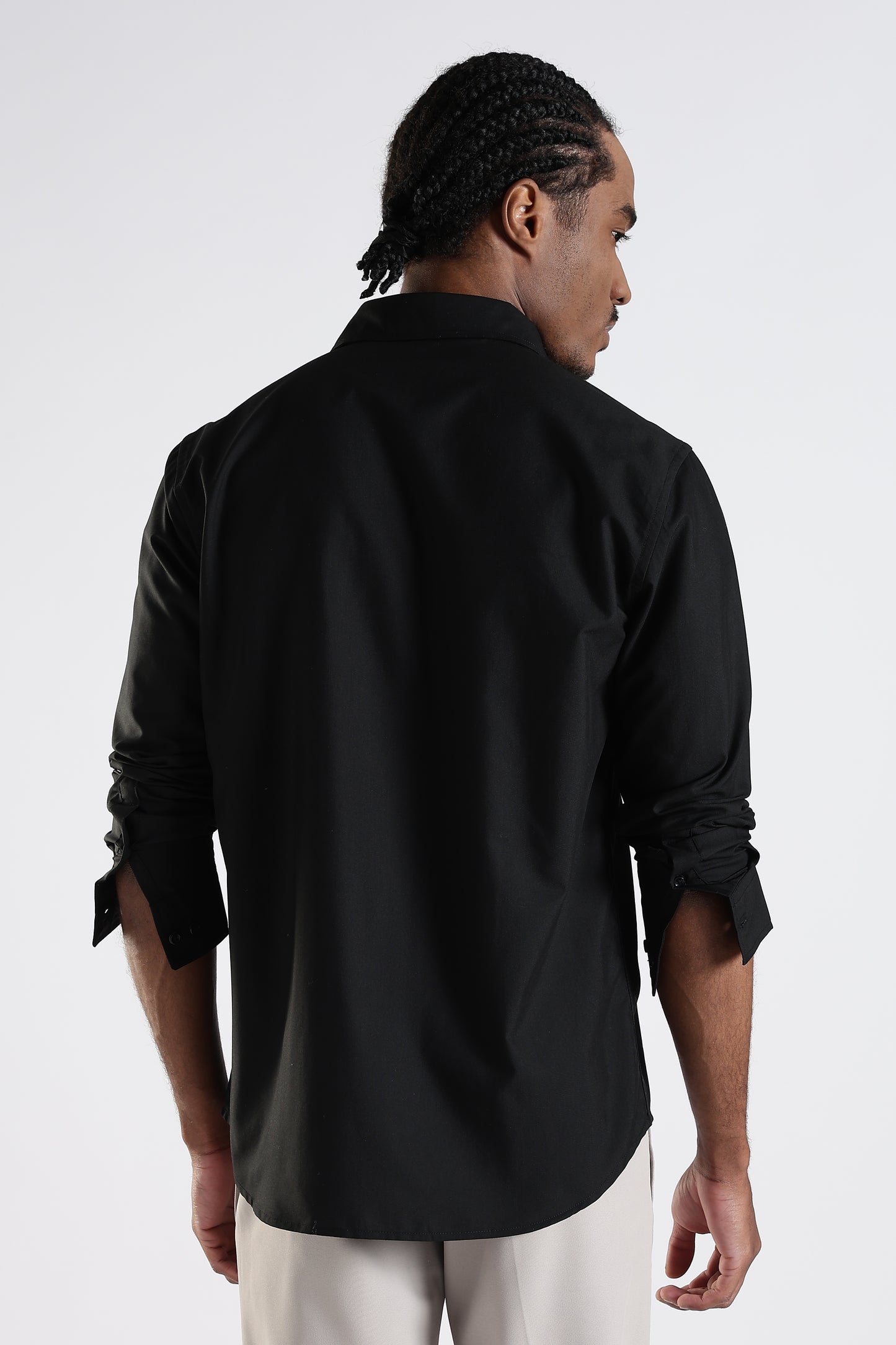 Regular Fit Black Stone Designer Shirt