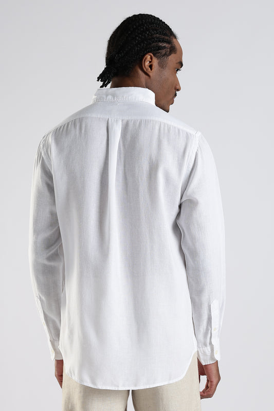 Regular Fit Pure Linen White Shirt