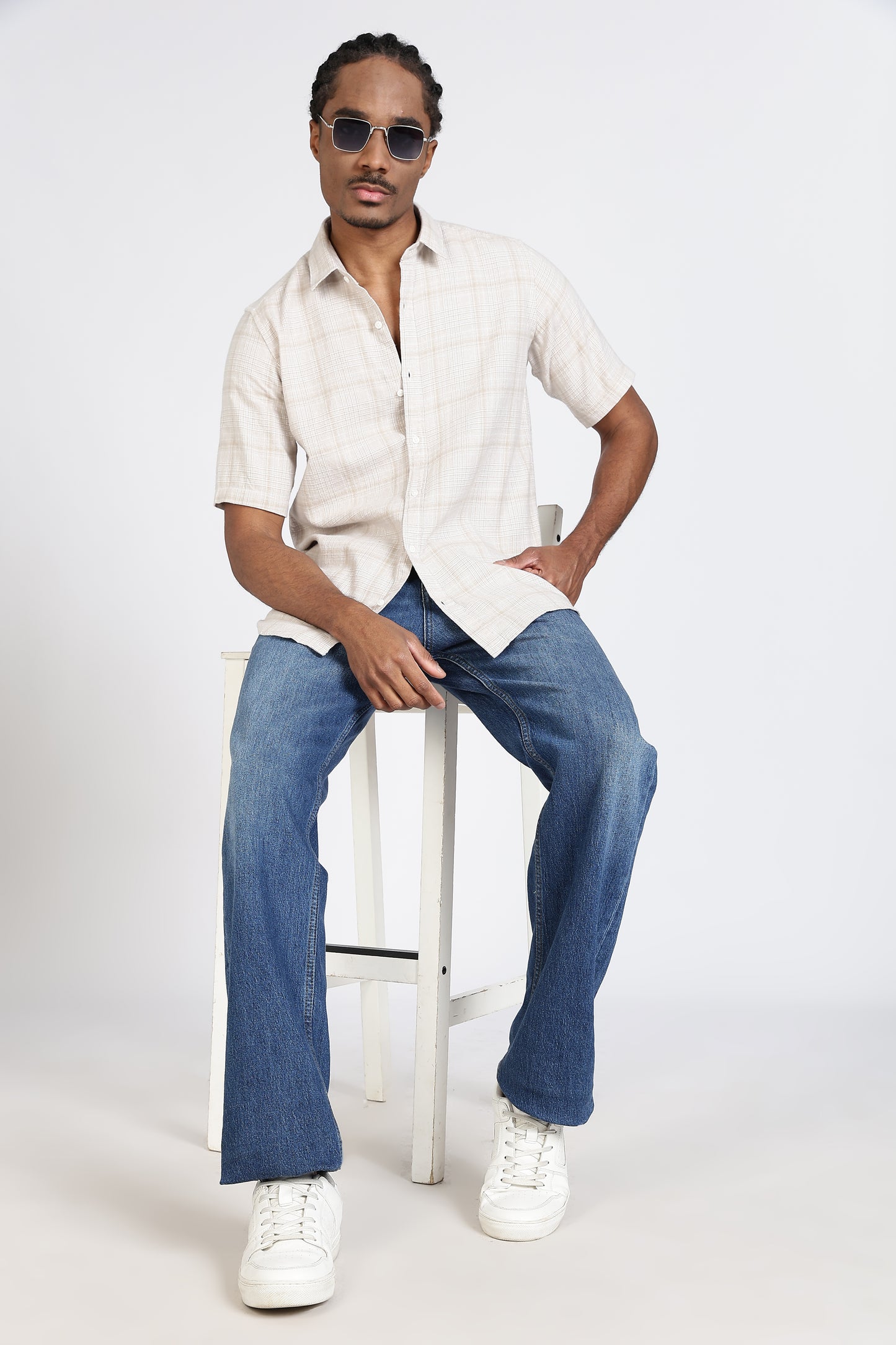 Regular Fit Check Design Cotton Shirt