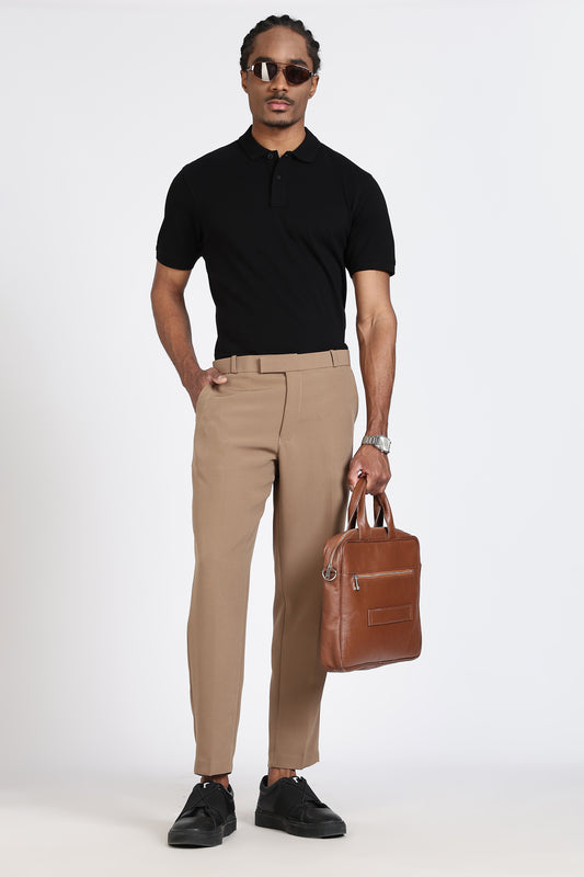 Formal Barbie Fabric Dark Beige Trouser