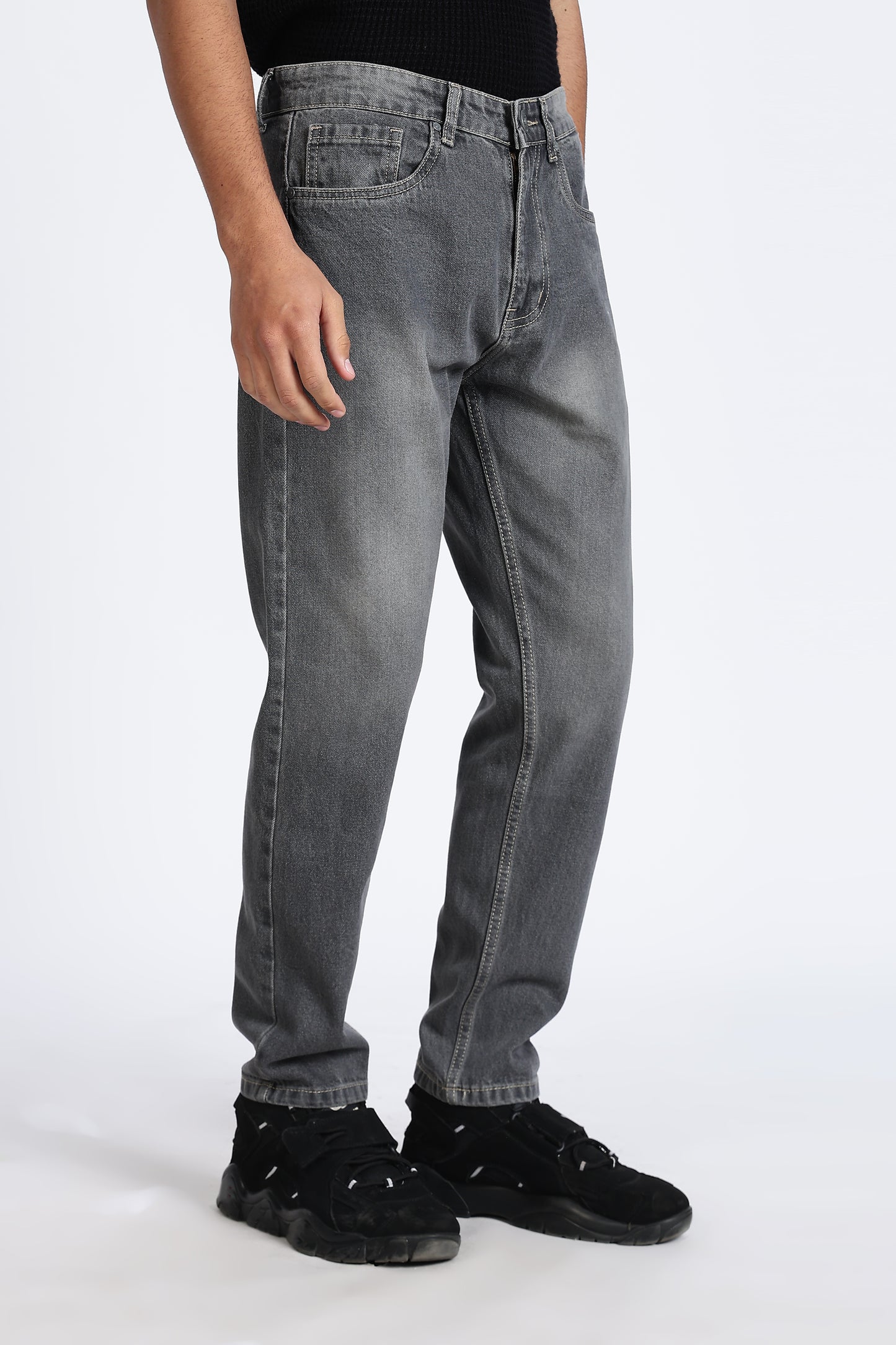 Mom Fit Denim Cloud Grey Jeans