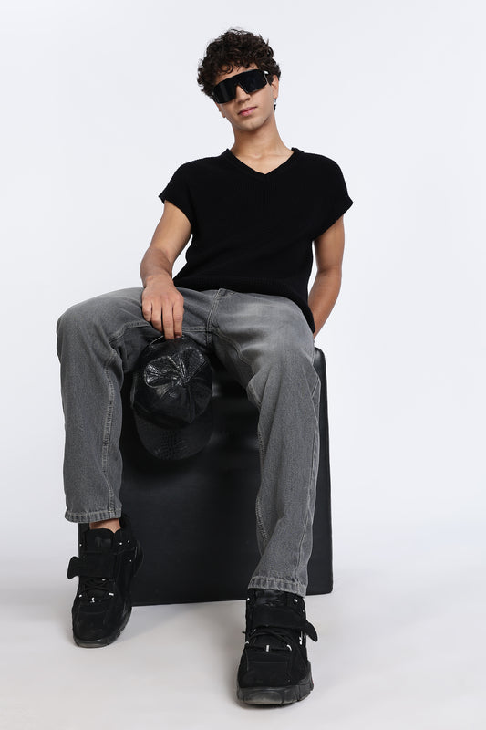Mom Fit Denim Cloud Grey Jeans