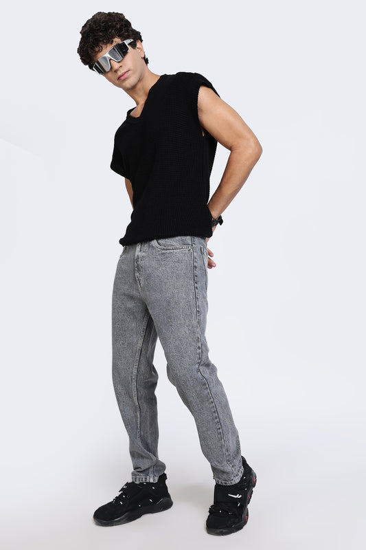 Mom Fit Denim Vintage Grey Jeans