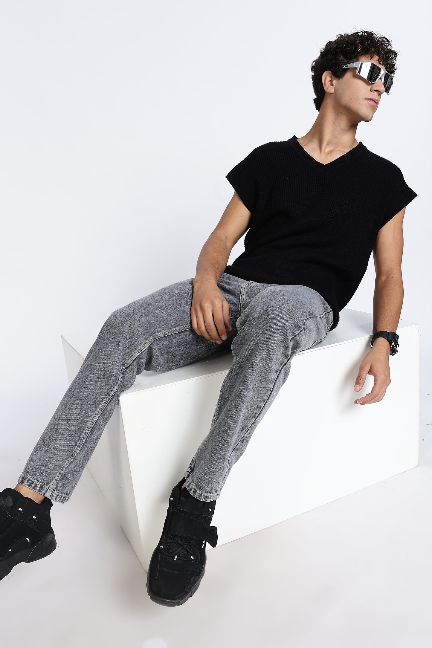 Mom Fit Denim Vintage Grey Jeans