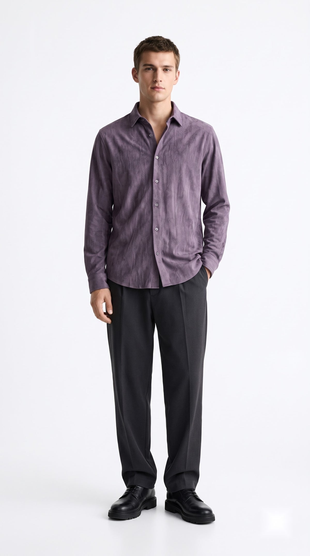 Purple Distressed Texture Shirt