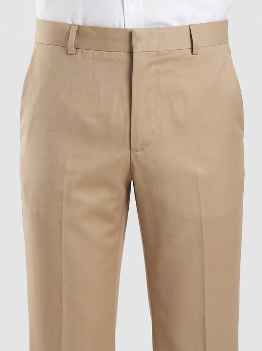 Light Tan Beige Signature Armani-Finish Bootcut Trousers