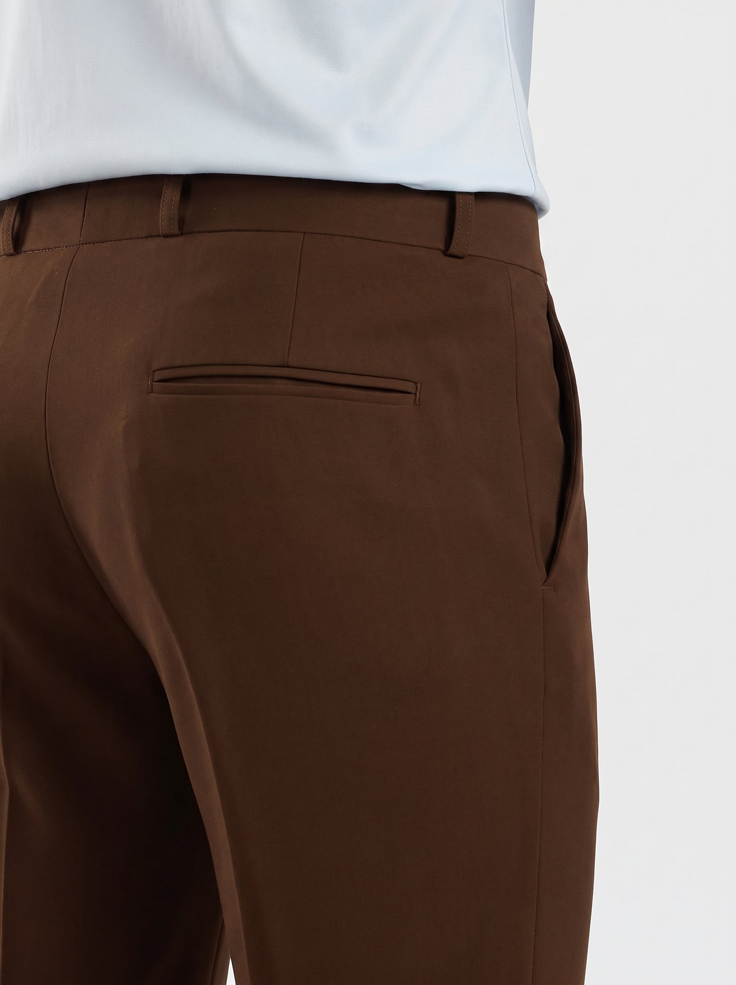 Brown Signature Armani-Finish Bootcut Trousers