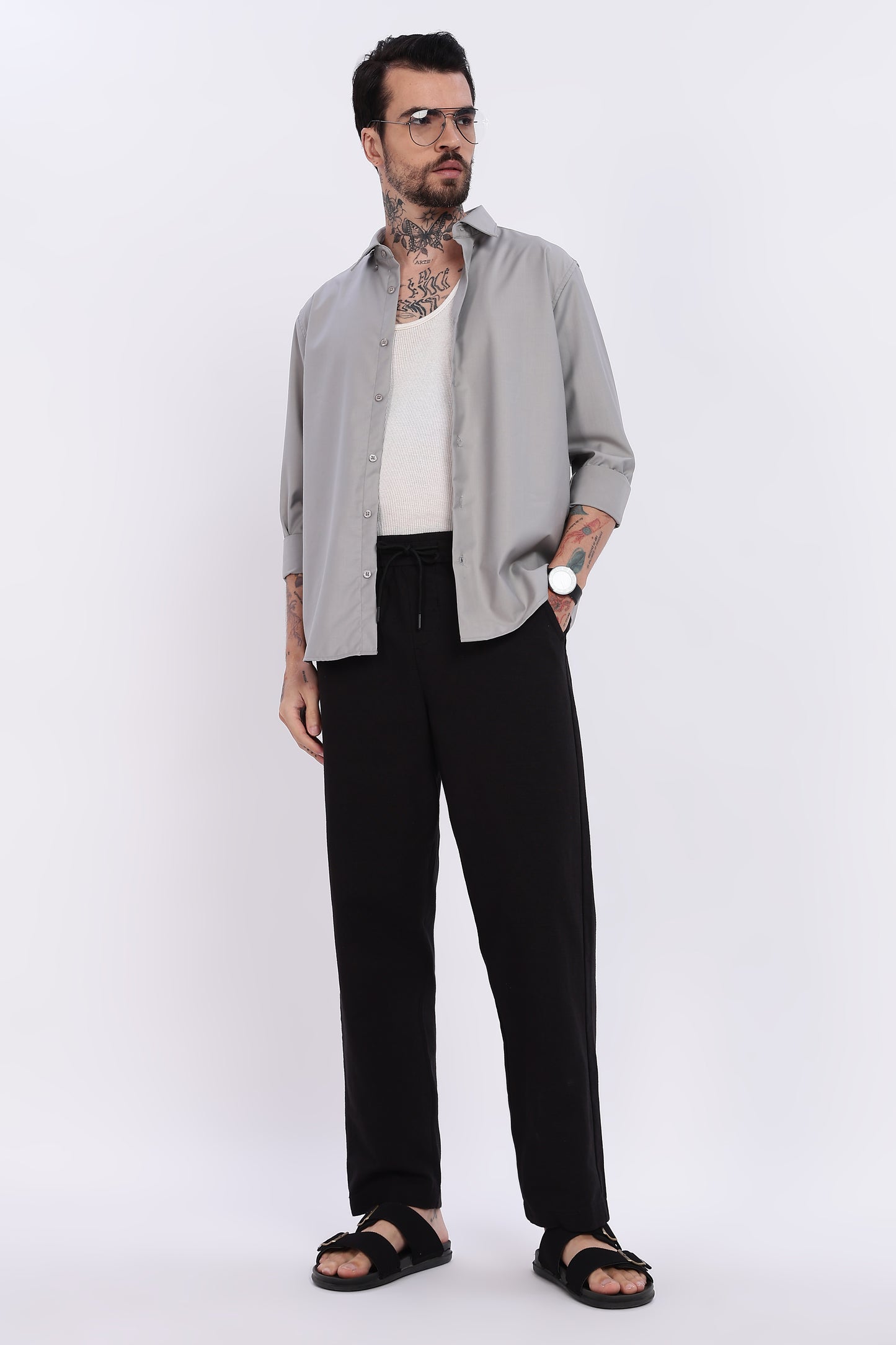 Linen Loose Fit Pant Black