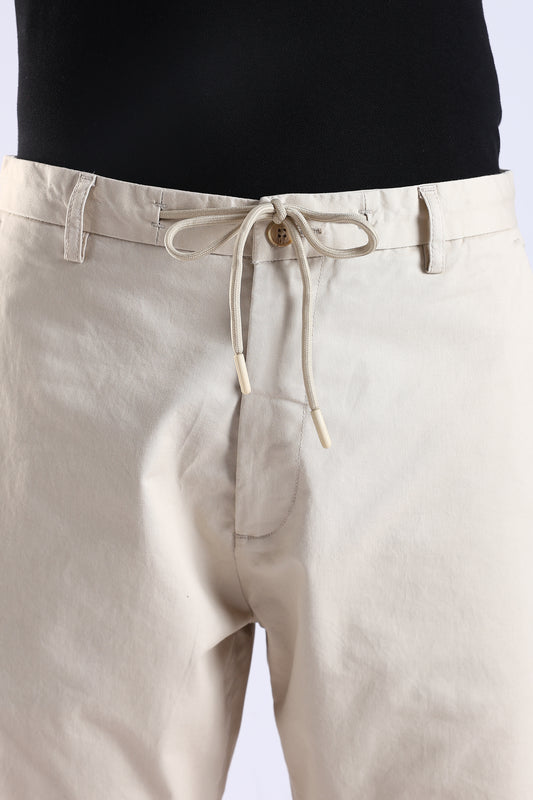 Slim Fit Cotton Light Beige Shorts