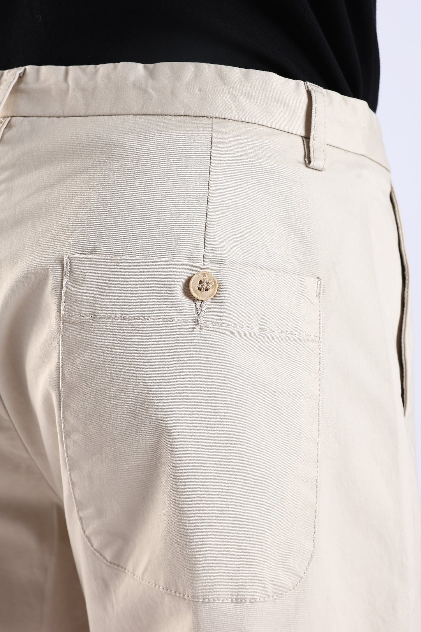 Slim Fit Cotton Light Beige Shorts
