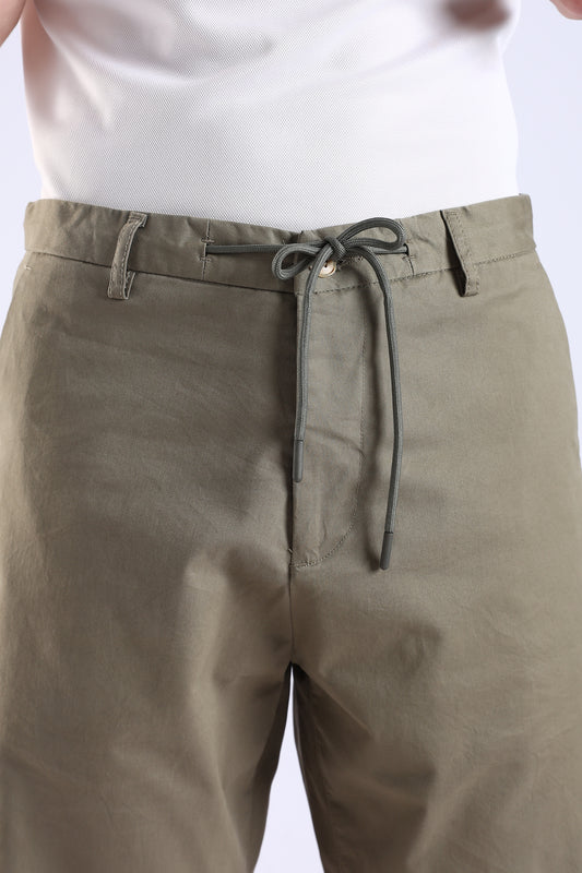 Slim Fit Rfd Cotton Olive Green Shorts