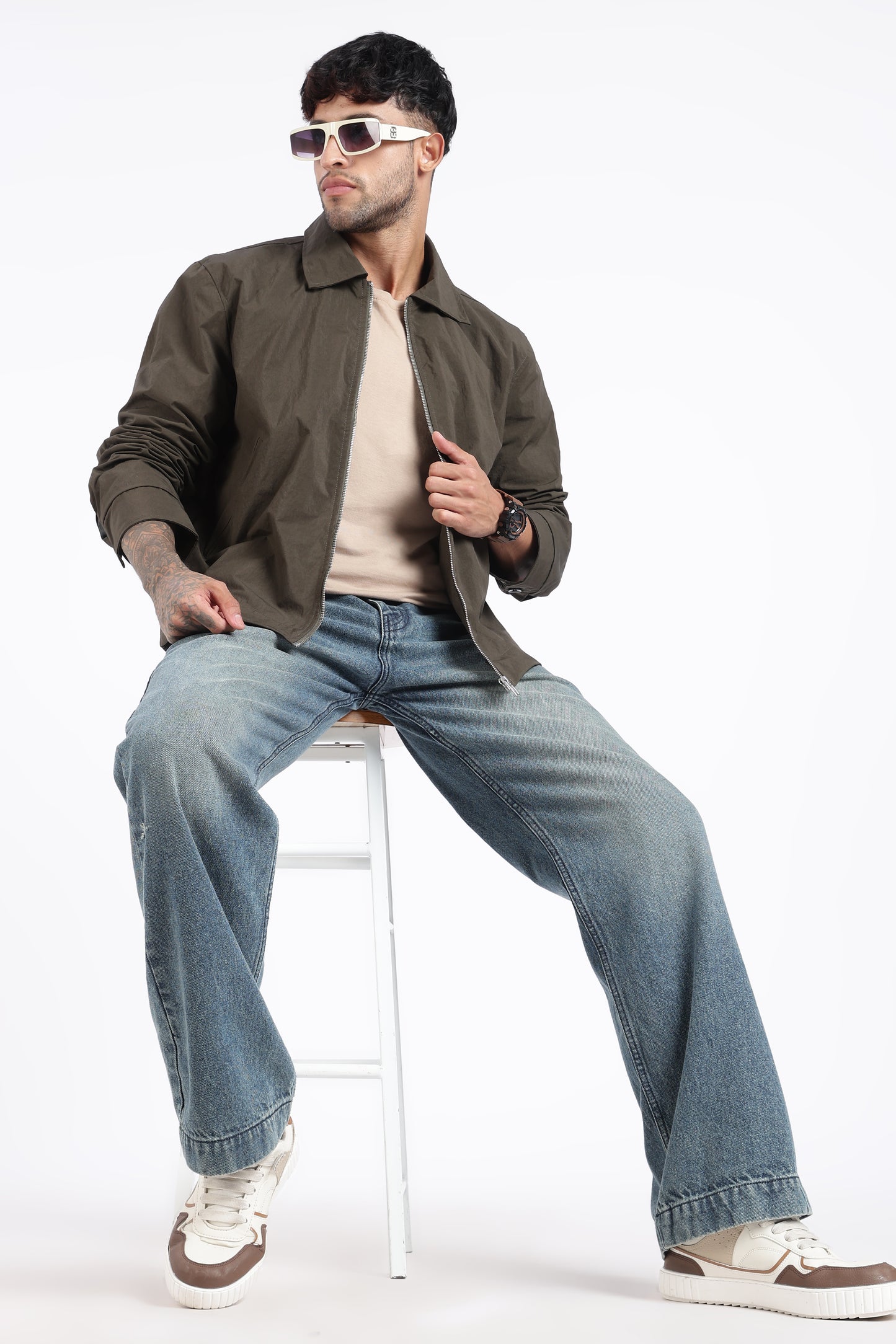 Premium Brown Wrinkle Designer Jacket