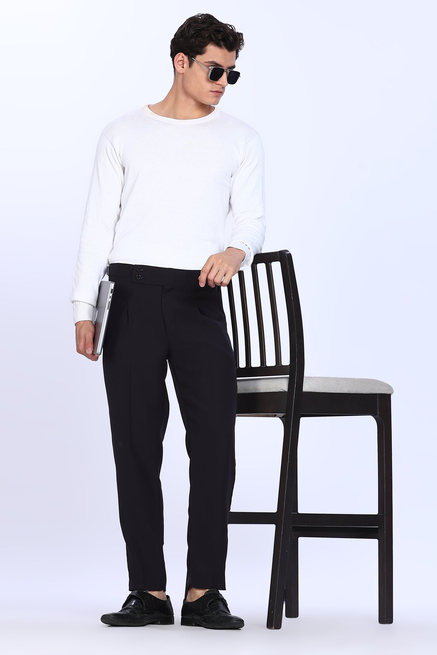 Regular Fit Black Armani Gurkha Pants