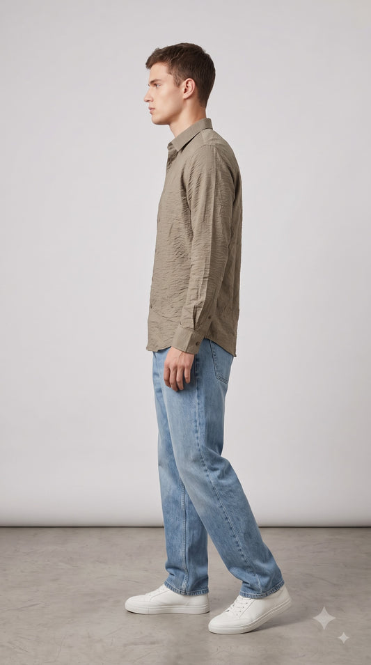 Sand Waffle Regular Fit Shirt