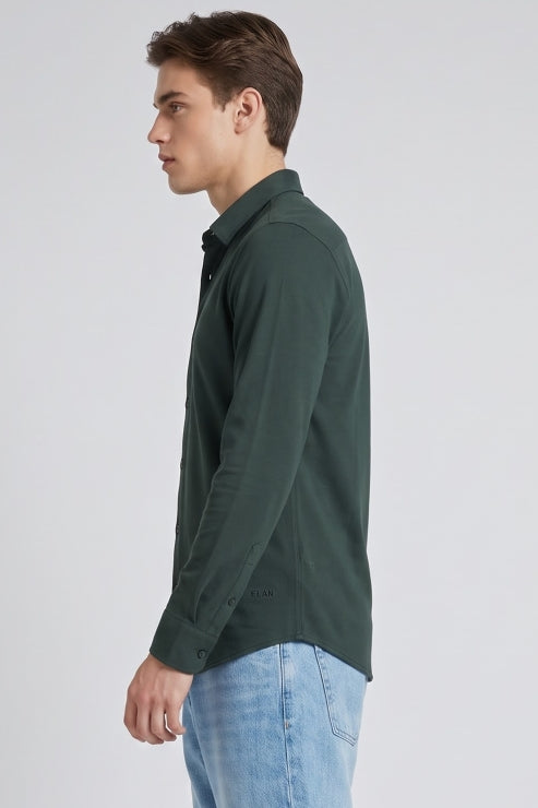 Green Hybrid Regular Fit Shirt