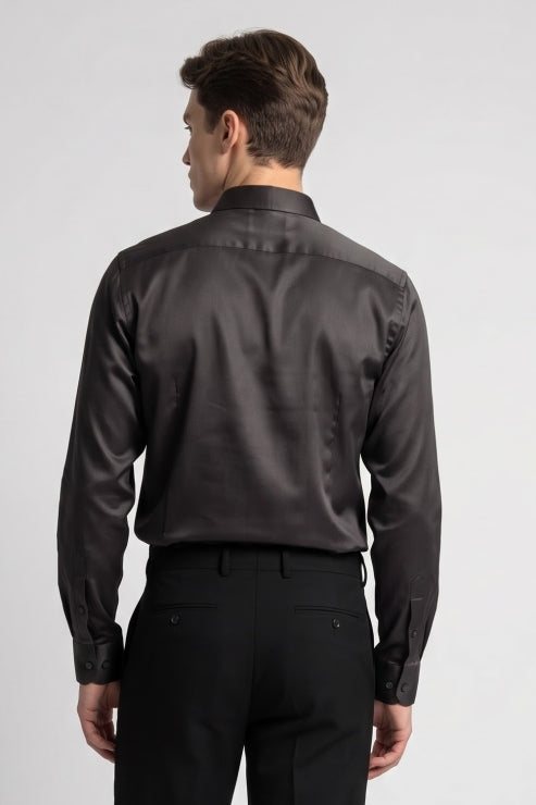 Black Melange Regular Fit Shirt