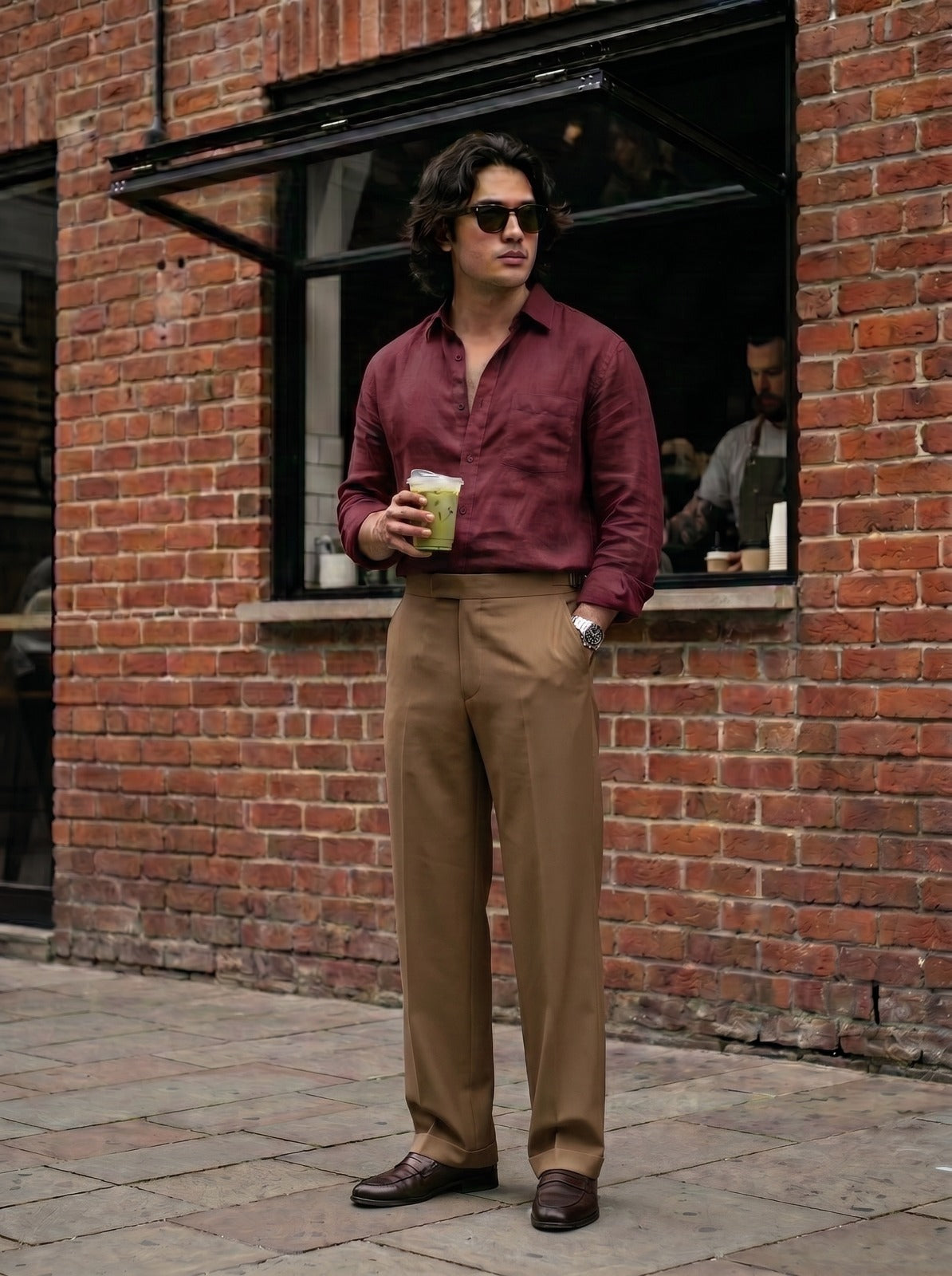 Mushroom Brown Korean Loose Fit Pants