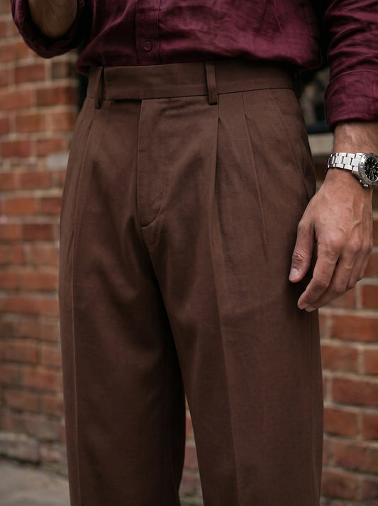 Chocolate Brown Korean Loose Fit Pants