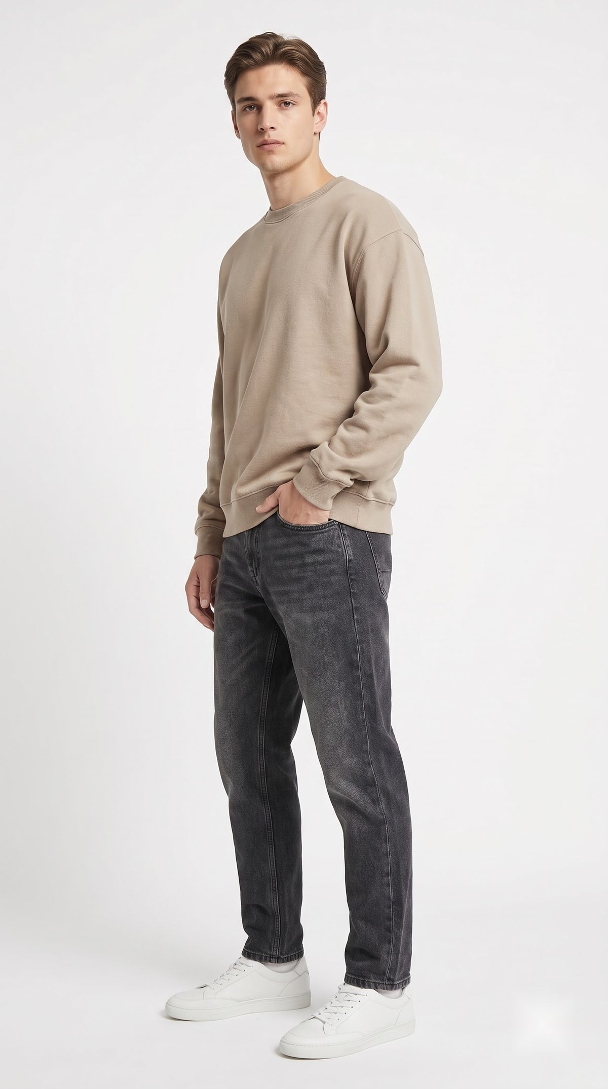 Black Faded Wash Mom Fit Jean