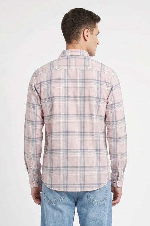 Pink Checks Regular Fit Shirt