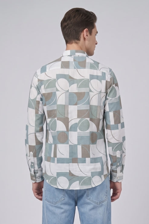 Abstract Printed Regular Fit Shirt