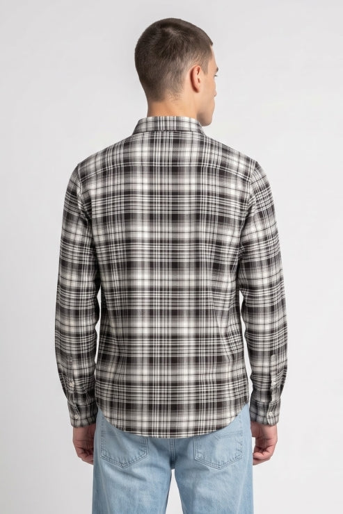 Black Shade Checks Regular Fit Shirt