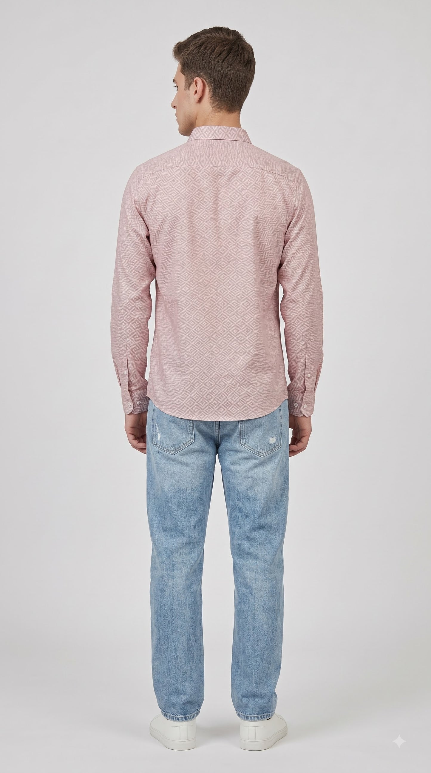 Pink Jacquard Regular Fit Shirt