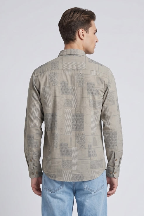 Abstract Print Regular Fit Shirt