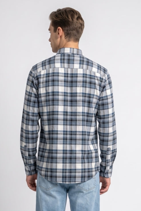 Blue Shade Checks Regular Fit Shirt