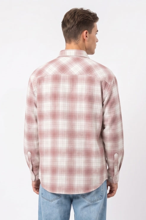 Pink Shade Checks Regular Fit Shirt