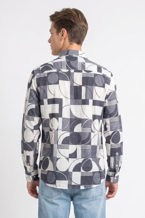 Abstract Printed Regular Fit Shirt