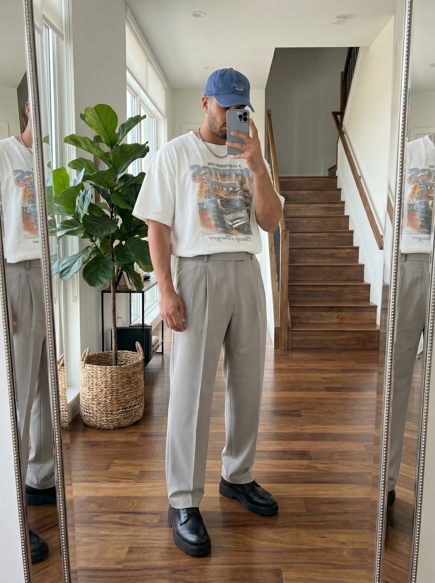 Grey Korean loose fit pants