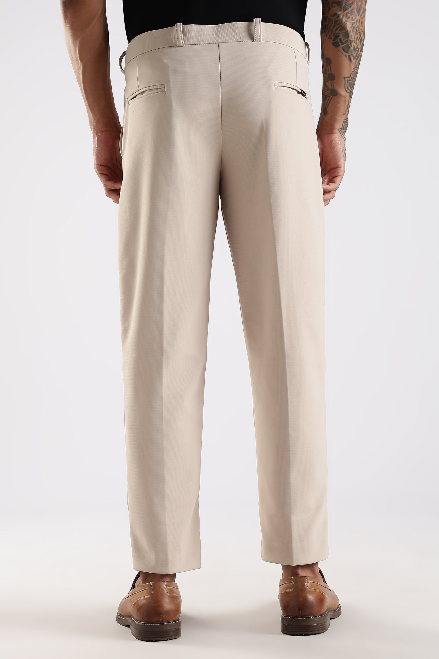 Regular Fit Beige Color Trouser