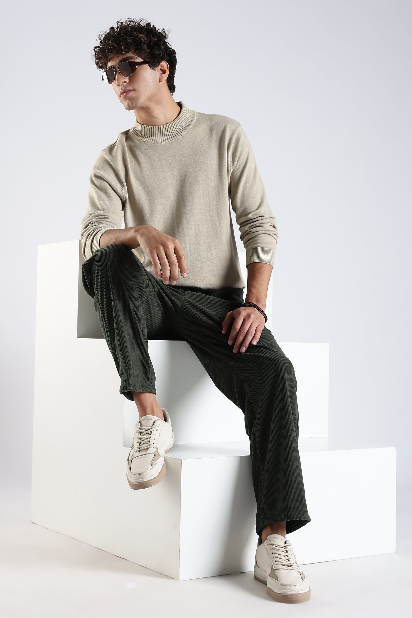 Regular Fit Courdrey Pants Dark Green