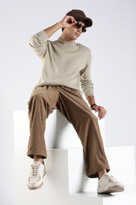 Regular Fit Courdrey Pants Camel Brown