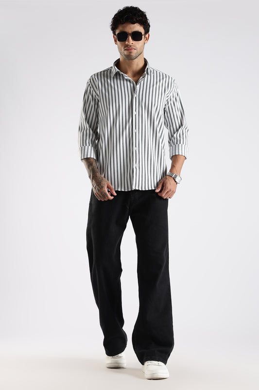Regular Fit White Stripe Shirt