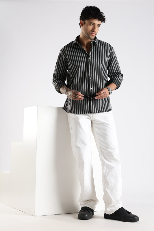 Regular Fit Black Stripe Shirt