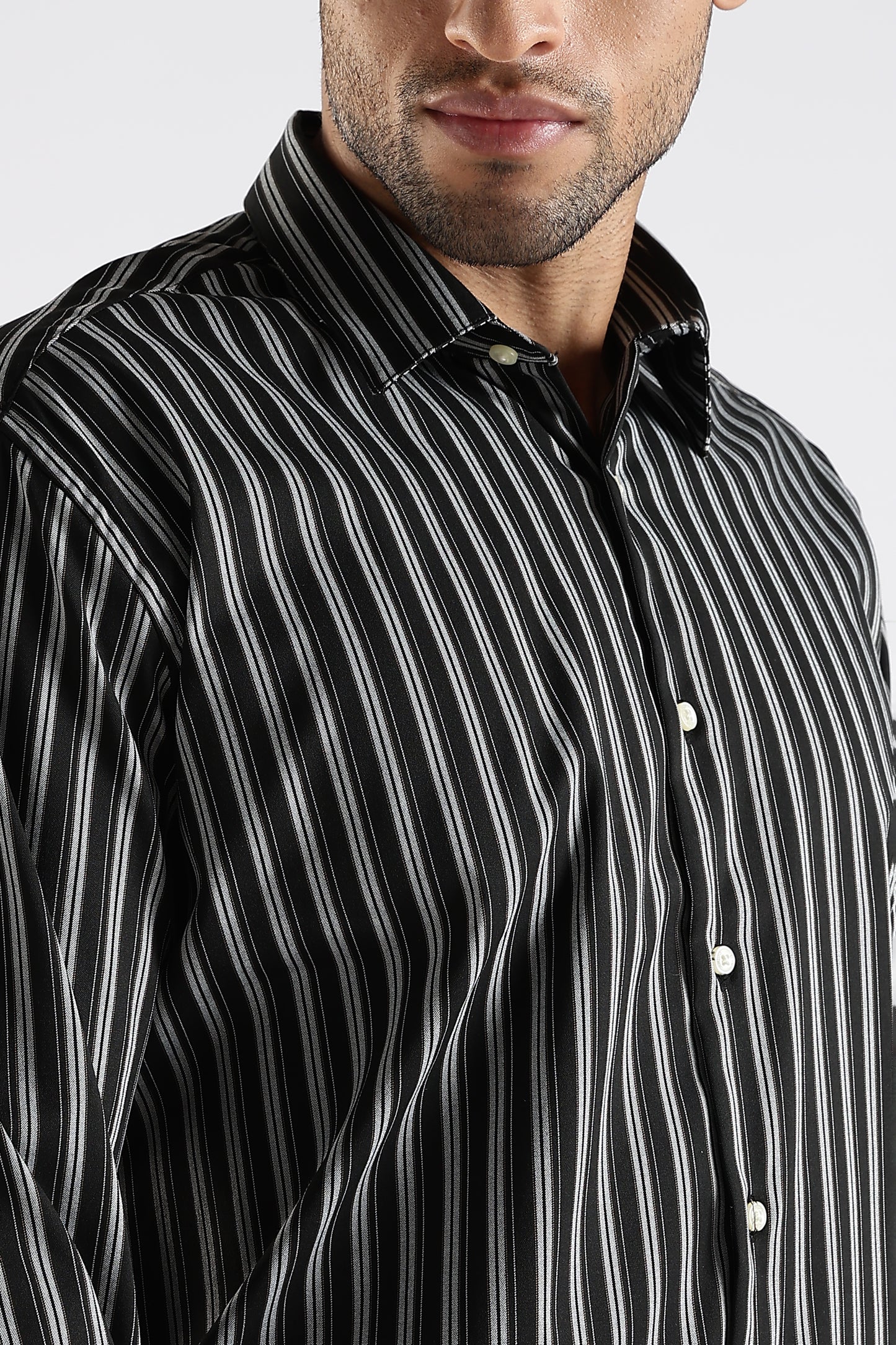 Regular Fit Black Stripe Shirt