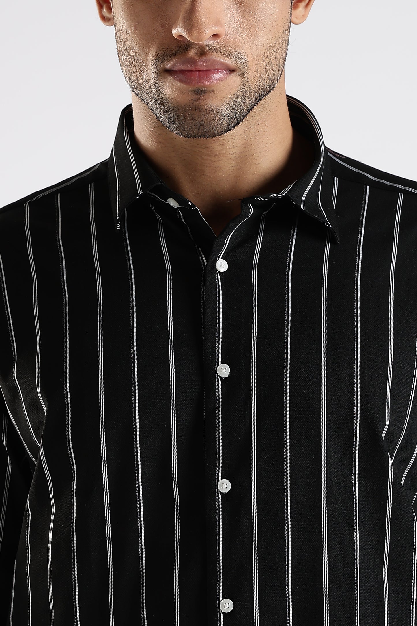 Regular Fit Black Stripe Shirt