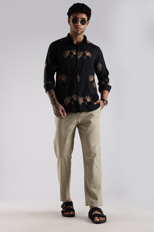 Regular Fit Linen Blend Light Beige Trouser